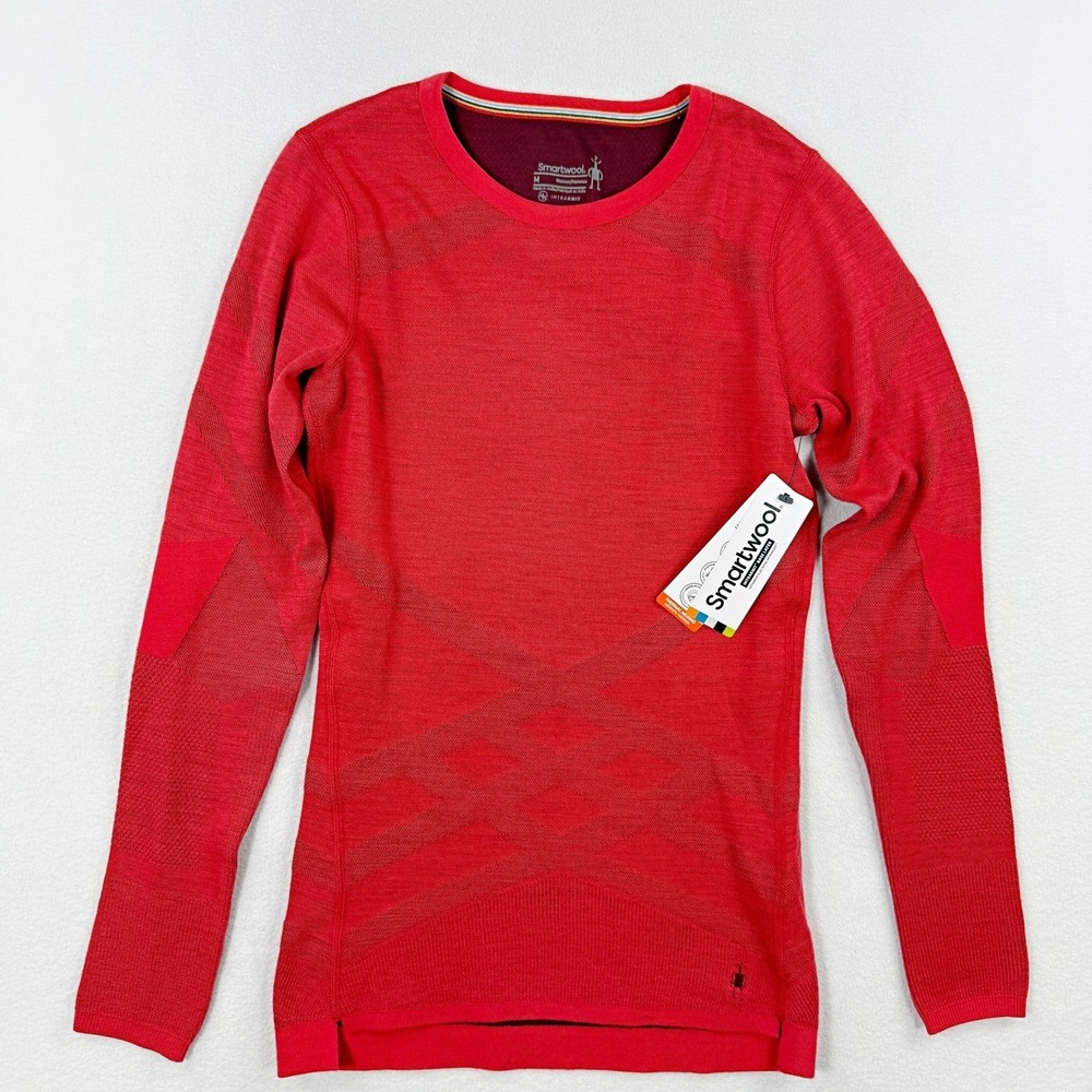Smartwool Intraknit Thermal Baselayer Top Size M Womens Scarlet Red NEW